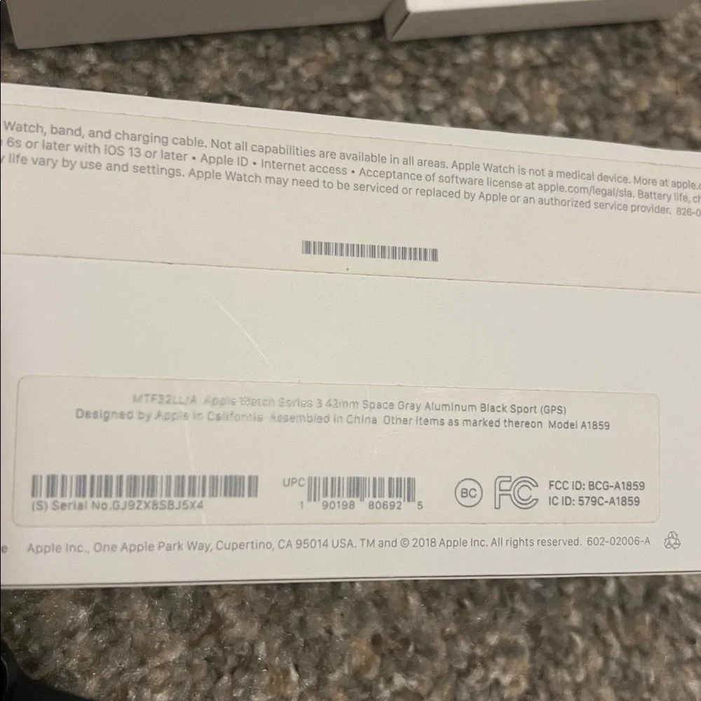 Apple Watch Series 3. 42MM space gray GPS